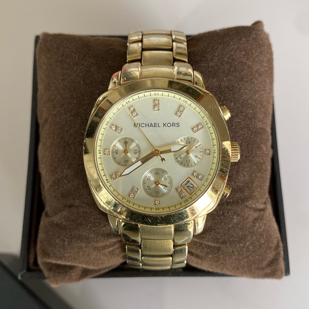 Michael Kors gold tone chronograph watch